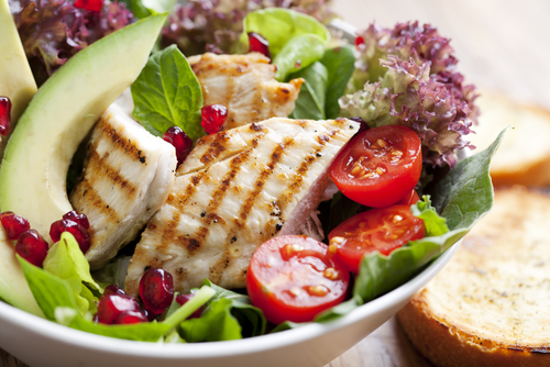 Healthy chicken & avocado salad